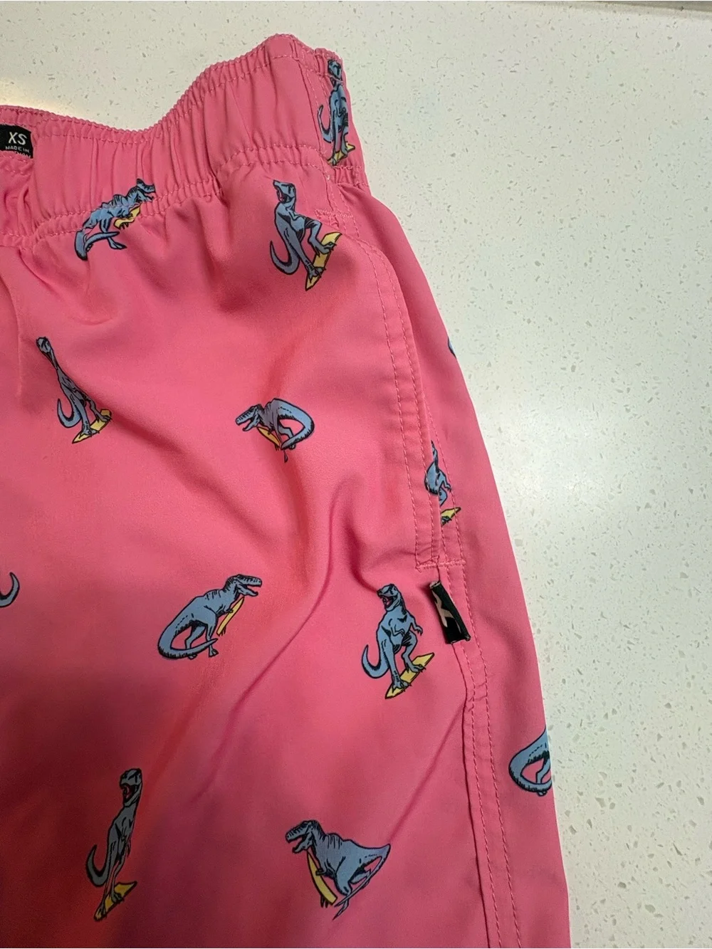 Hollister Pink Surfing Dinosaur Swim Trunks Size XS